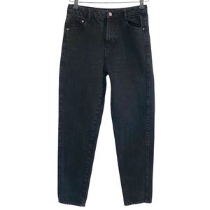 Zara Trafaluc Women's Mom Jeans Black Denim 80s Size 2